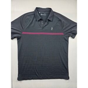 Under Armour HeatGear LGCC Country Club Logo Golf Polo Men's Large Black Pink‎